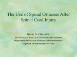 The Use of Spinal Orthoses After Spinal Cord Injury