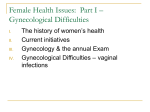 Female Health Issues: Part I – Gynecological Difficulties
