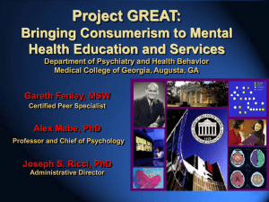 Project GREAT: Bringing Consumerism to Mental Health
