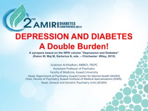 DEPRESSION AND DIABETES A Double Burden!