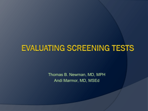 Evidence-Based Evaluation of Screening and Diagnostic Tests