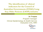 The identification of clinical indicators for the COAG
