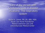 Care of the person with Respiratory Compromise in disaster