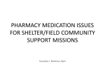 PHARMACY MEDICATION ISSUES FOR SHELTER/FIELD …