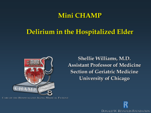 Slides Only - Curriculum for the Hospitalized Aging Medical Patient