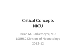 Critical Concepts NICU