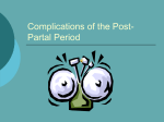 Complications of the Post-Partal Period