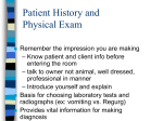 Patient History and Physical Exam
