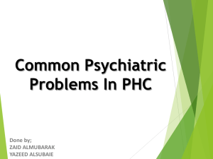 Common Psychiatric Problems - Mubarak