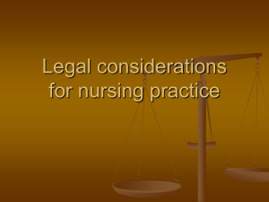 Legal considerations for nursing practice