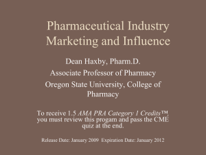 Pharmaceutical Industry Marketing and Influence