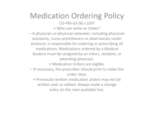 prescribe order - Back in the Game