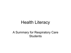 Health Literacy Slides