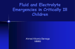 Fluid and Electrolyte Emergencies in Critically Ill Children