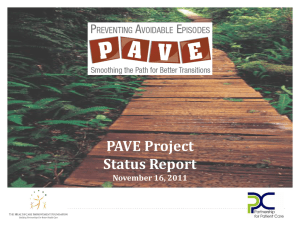 P.A.V.E. Project Status Report