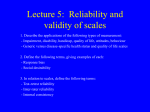 Lecture 5 - Reliability and validity of scales