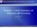 Diagnosis and Screening in Diabetes