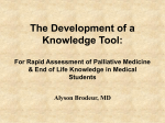 The Development of a Knowledge Tool: For Rapid Assessment of