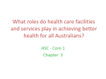 Core 1 The role of health care in achieving better health