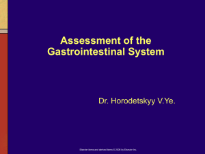 Assessment of the Gastrointestinal System