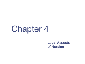 Legal Aspects of Nursing