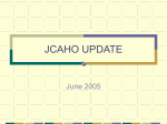 JCAHO UPDATE