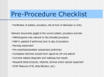 Preprocedure Checklist