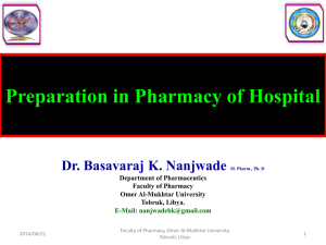 Preparations in Pharmacy of Hospital