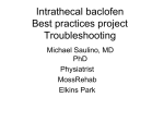 Intrathecal baclofen Best practices project Troubleshooting