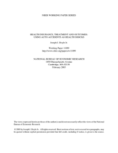 NBER WORKING PAPER SERIES HEALTH INSURANCE, TREATMENT AND OUTCOMES: