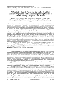 IOSR Journal of Nursing and Health Science (IOSR-JNHS)