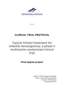 !  Topical timolol treatment for infantile hemangiomas: a phase II