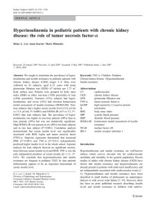 Hyperinsulinemia in pediatric patients with chronic kidney α