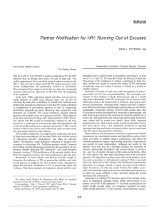 Partner Notification for HIV: Running Out of Excuses Editorial