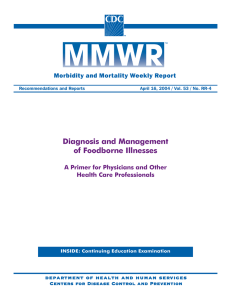 Diagnosis and Management of Foodborne Illnesses Morbidity and Mortality Weekly Report