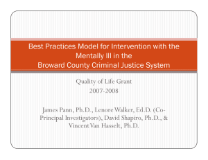 Best Practices Model for Intervention with the Mentally Ill in the
