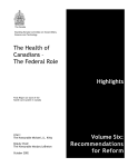 The Health of Canadians – The Federal Role