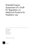 Extended Impact Assessment of a Draft EC Regulation on Medicinal Products for