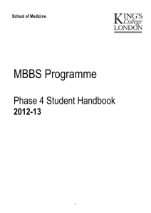 MBBS Programme Phase 4 Student Handbook 2012-13