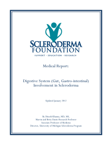 Medical Report: Digestive System (Gut, Gastro-intestinal) Involvement in Scleroderma