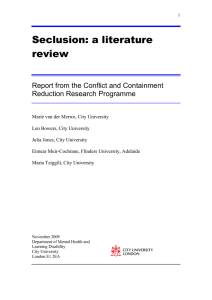 Seclusion: a literature review  Report from the Conflict and Containment