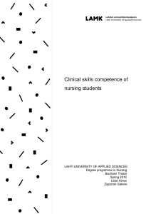 Clinical skills competence of nursing students