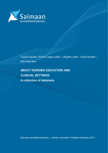 ABOUT NURSING EDUCATION AND CLINICAL SETTINGS A collection of abstracts