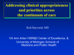 Addressing clinical appropriateness and priorities across the continuum of care