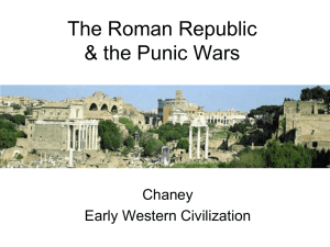 The destruction of Carthage during the Punic Wars. New