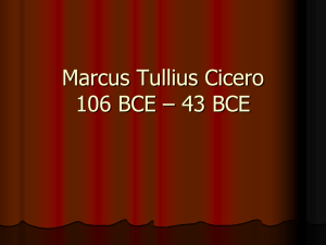 Marcus Tullius Cicero - Nipissing University Word