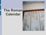 The early Roman Calendar