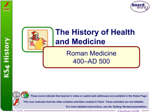 Roman Medicine - kings-grove.cheshire.sch.uk
