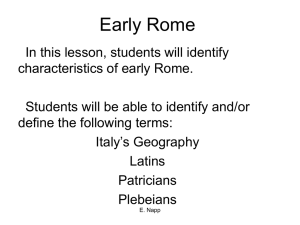 Early Rome - White Plains Public Schools