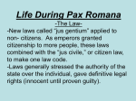 Life during Pax Romana